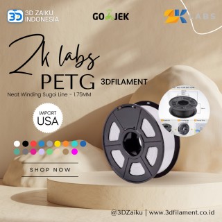 ZKLabs 3D Filament PETG Neat Winding Sugoi Line Bahan Import dari US